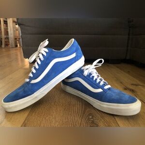 Men's VANS OLD SKOOL Royal Blue Suede Scotchgard Sneakers Shoes Size 11.5